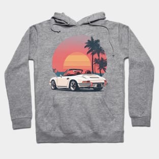 Vintage Summer Porsche Beach Sunset sports car Hoodie